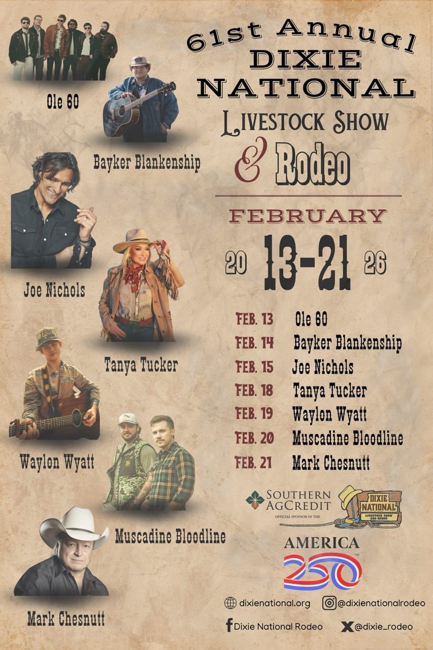 Dixie National Rodeo featuring Waylon Wyatt at Mississippi Coliseum, 19 February | Event in Jackson | AllEvents