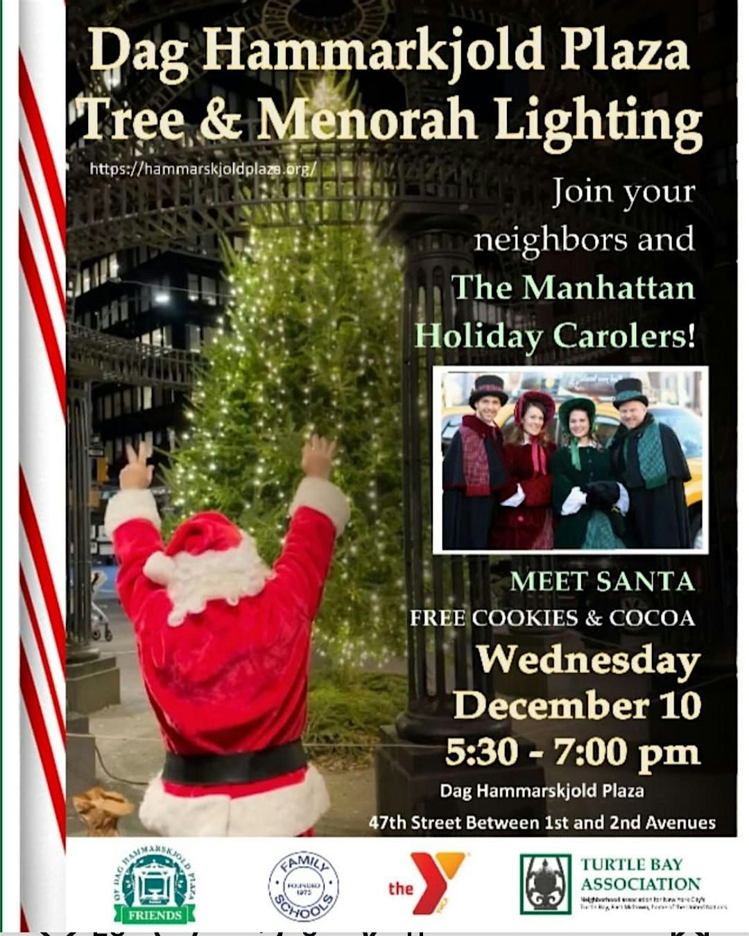 Tree Lighting at Dag Hammarskjold plaza, 10 December | Event in New York | AllEvents