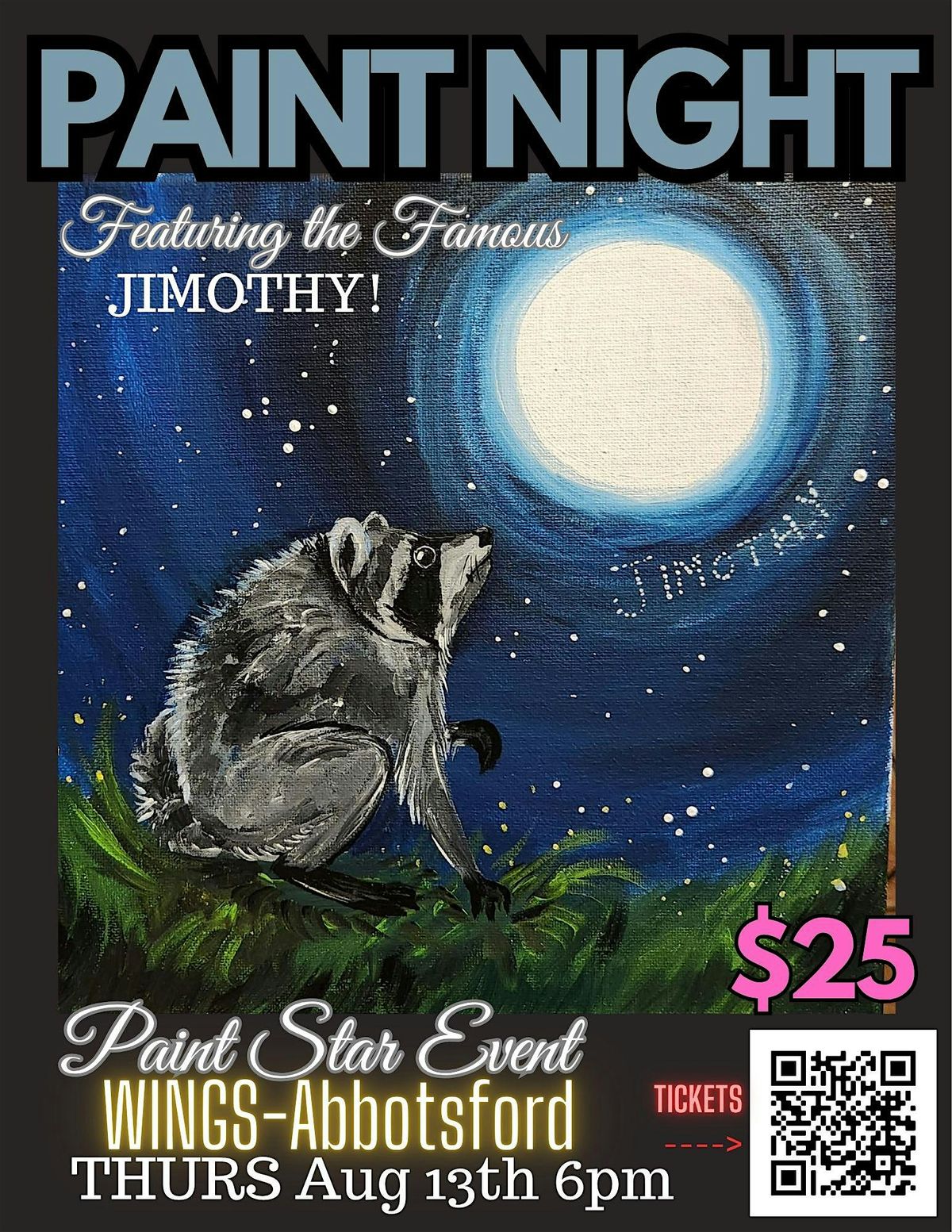 SOLD OUT--The Famous Jimothy! A Paint Night in Abbotsford!
