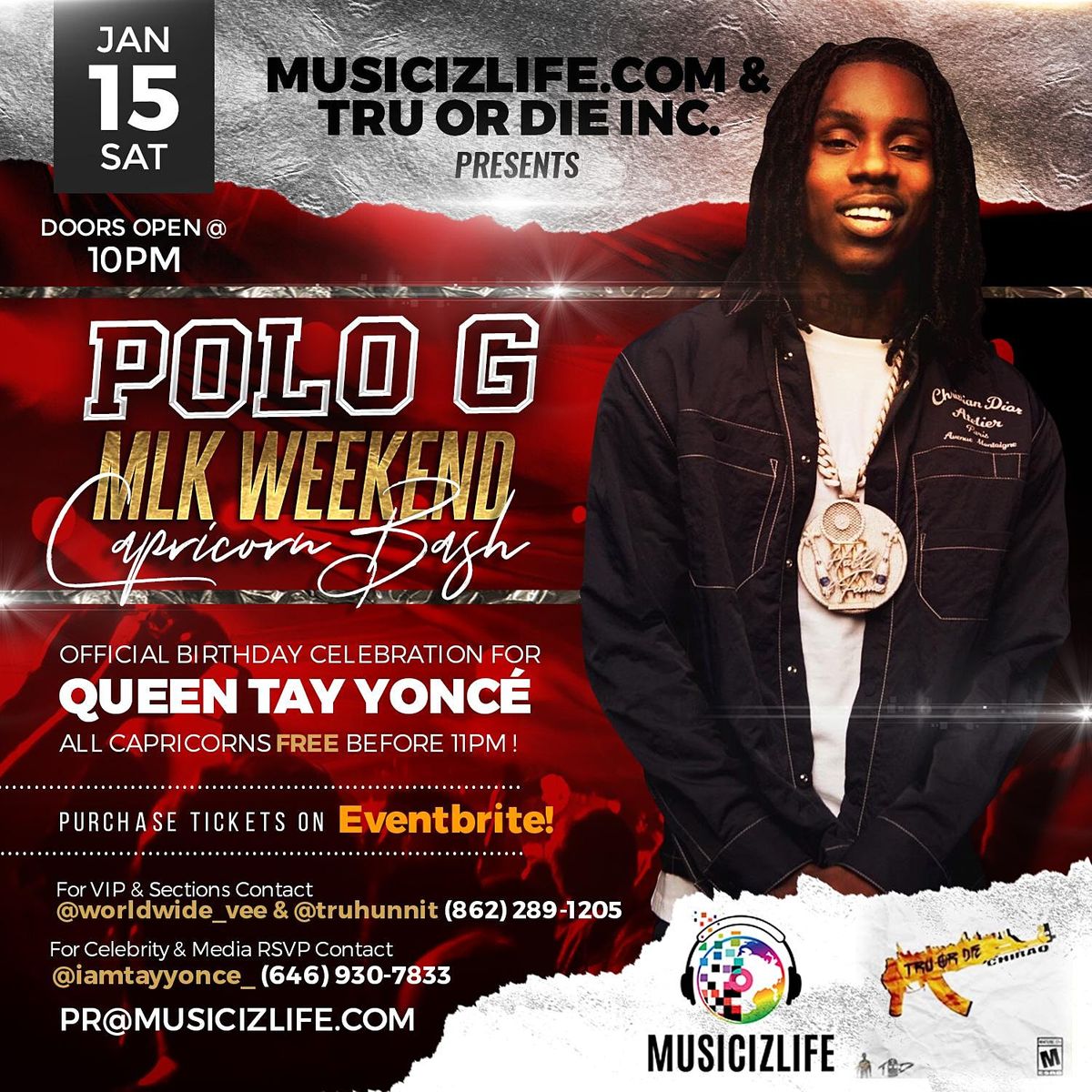 Polo G Mlk Weekend Capricorn Bash Cosmopolitan Premier Lounge Decatur 15 January To 16 January Polo G Mlk Weekend Capricorn Bash Cosmopolitan Premier Lounge Decatur 15 January To 16 January