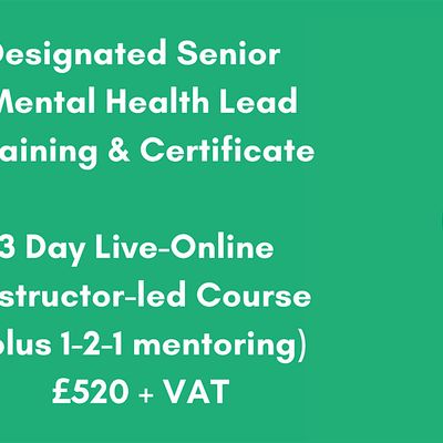 Designated Senior Mental Health Lead Training & Certificate 3 Day ...