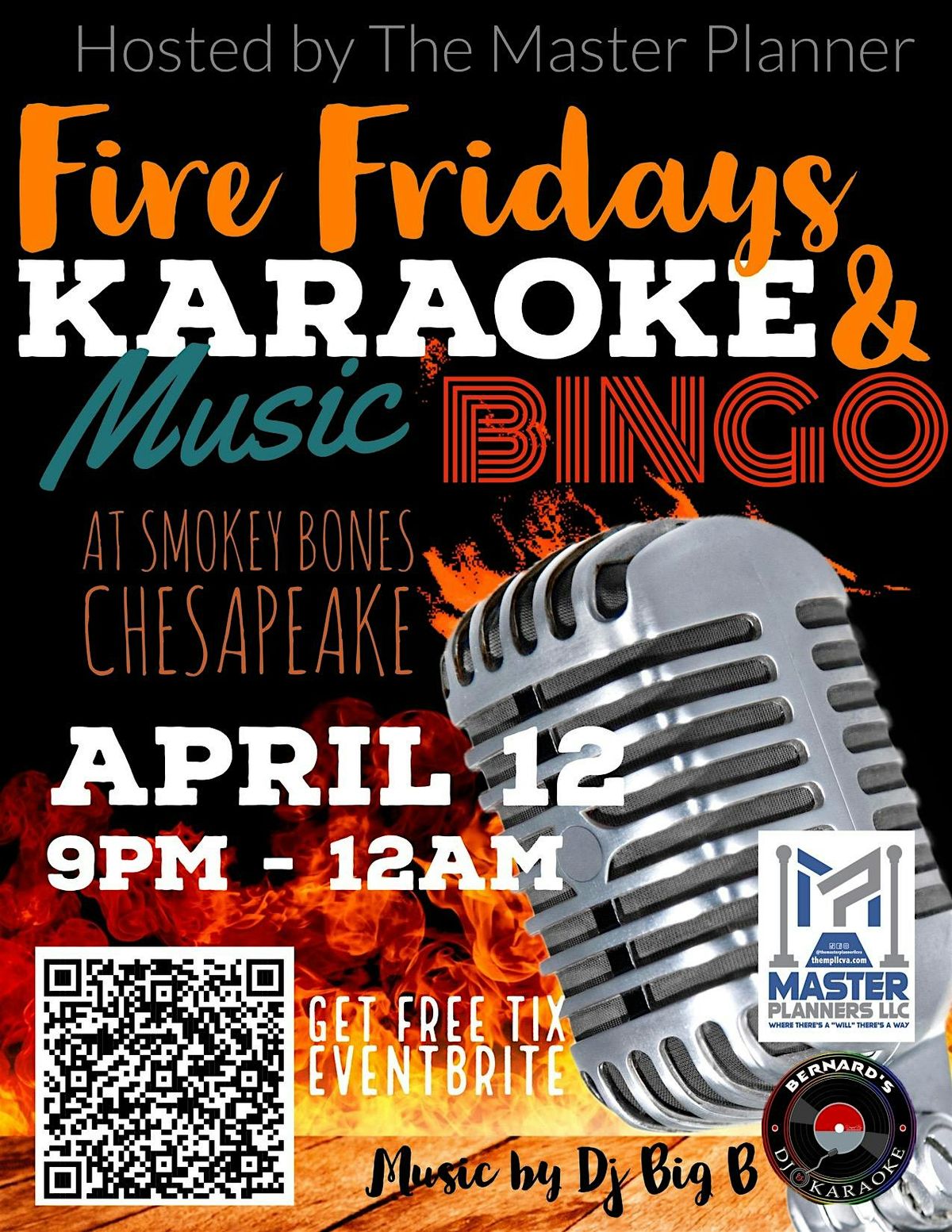 Fire Fridays Karaoke & Music Bingo Smokey Bones(Greenbrier), Smokey