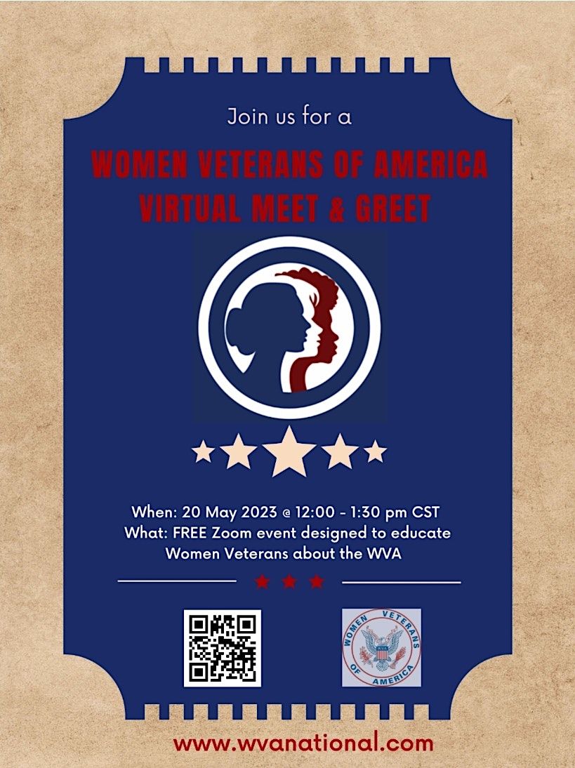 National Women Veterans of America Meet and Greet, May 20 2023 Online