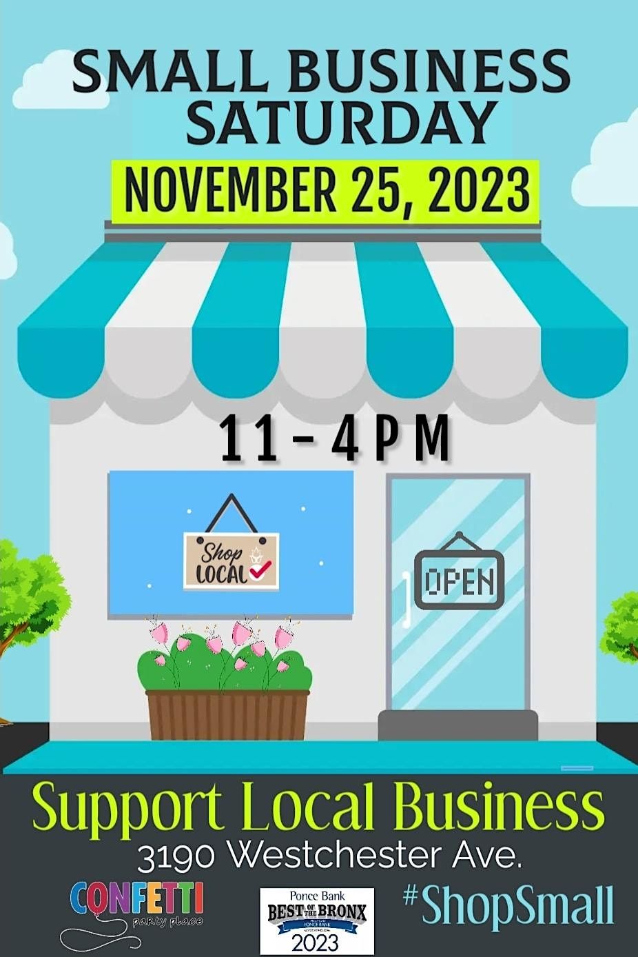 Small Business Saturday Popup, Confetti, Bronx, November 25 2023