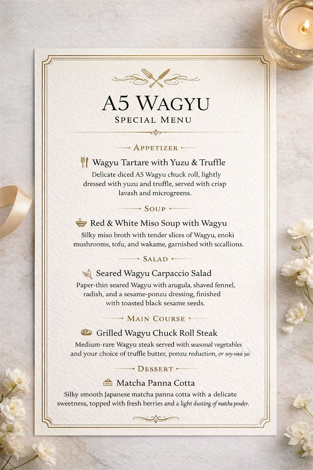 Private July 4 celebration Dinner