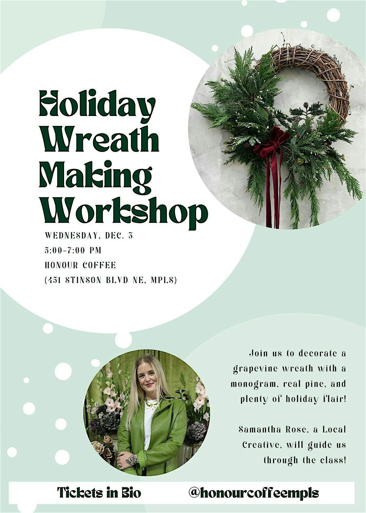 Holiday Wreath Making Workshop, 3 December | Event in Minneapolis | AllEvents