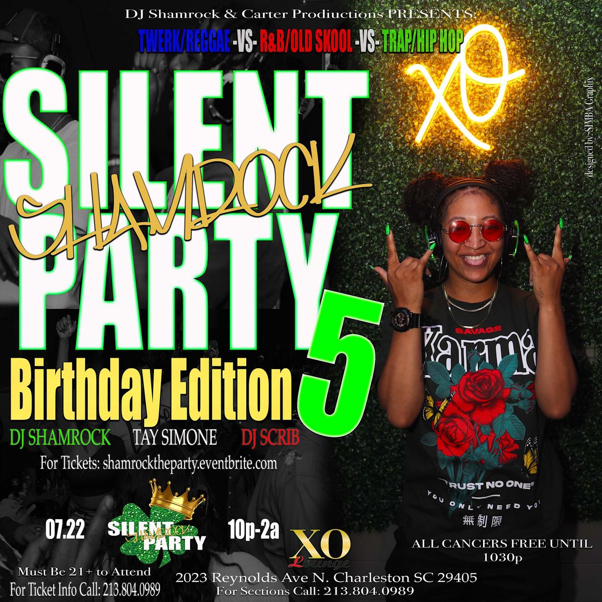 Silent Shamrock Party, XO LOUNGE, North Charleston, July 22 to July 23