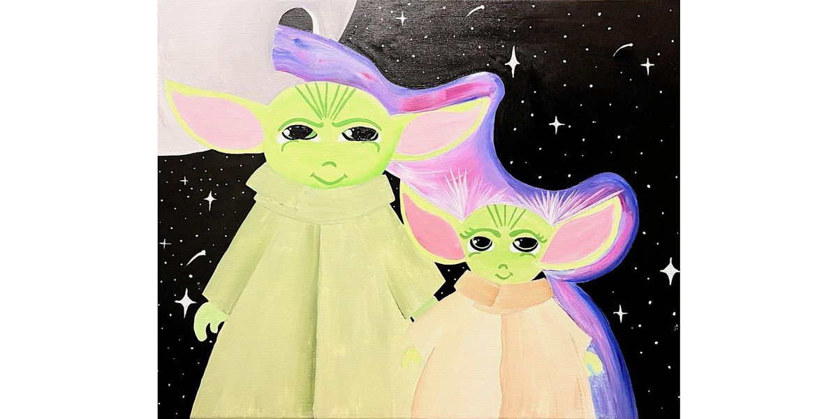Sip and paint this adorable Yoda painting at Back Forty Texas BBQ, Back