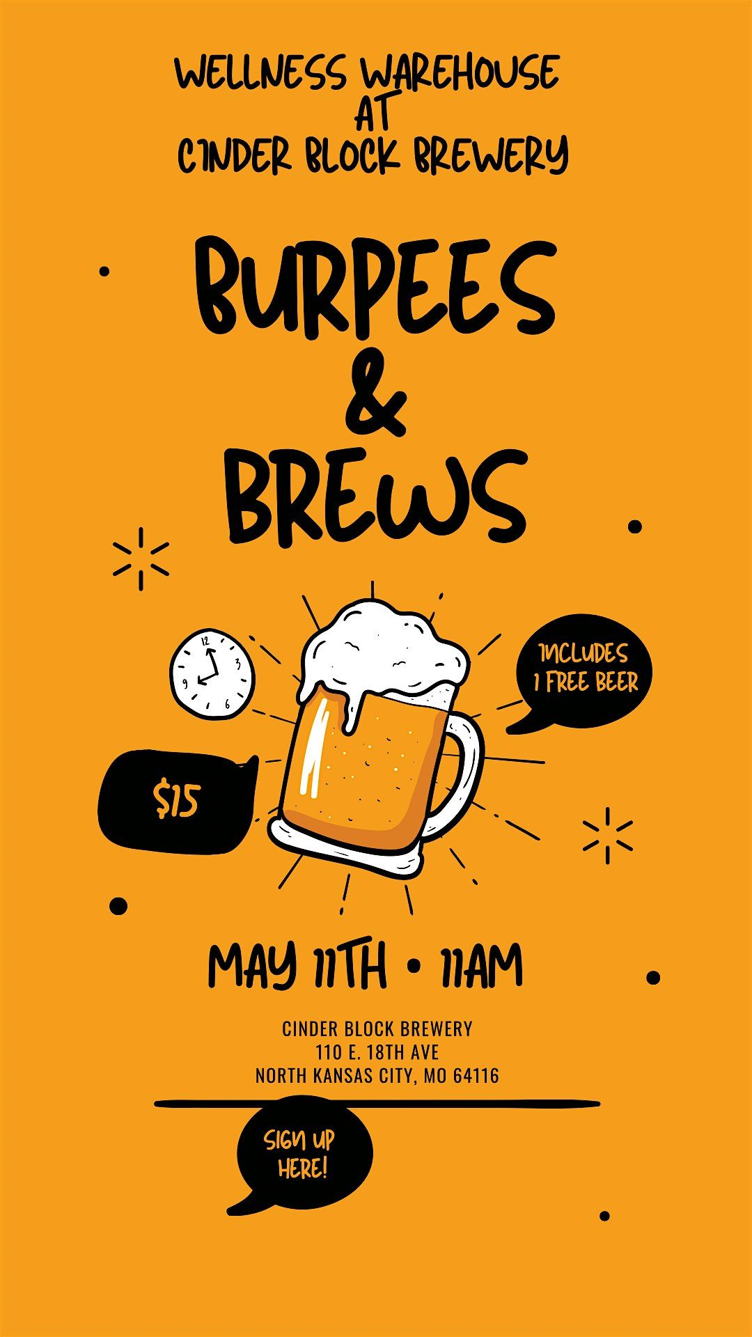 Burpees & Brews at Cinder Block Brewery, Cinder Block Brewery, North