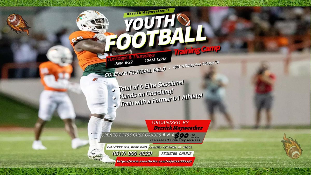 Derrick Mayweathers Youth Football Training Camp, 1301 Dotsy Ave