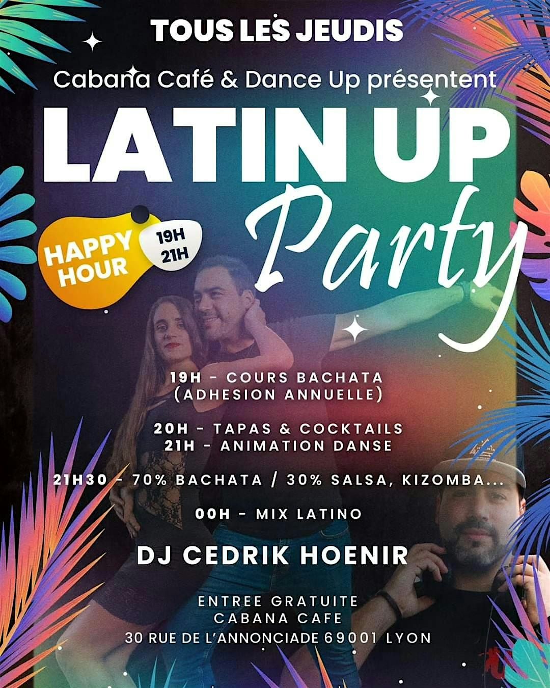Latin Up Party  !!!  Initiation gratuite bachata  / Apéro tapas / Mix dj Hoenir | Event in Lyon | AllEvents
