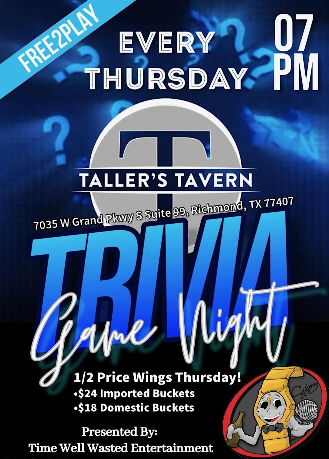 Thursday Night Trivia @ Taller's Tavern | Event in Richmond | AllEvents