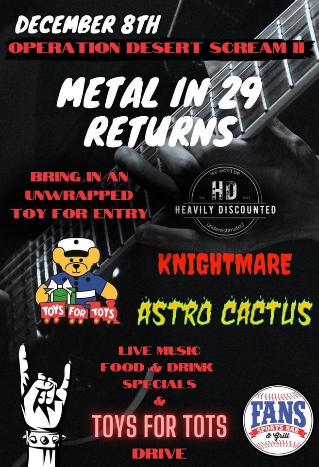 Toys For Tots Drive, Fans Sports Bar and Grill, Twentynine Palms