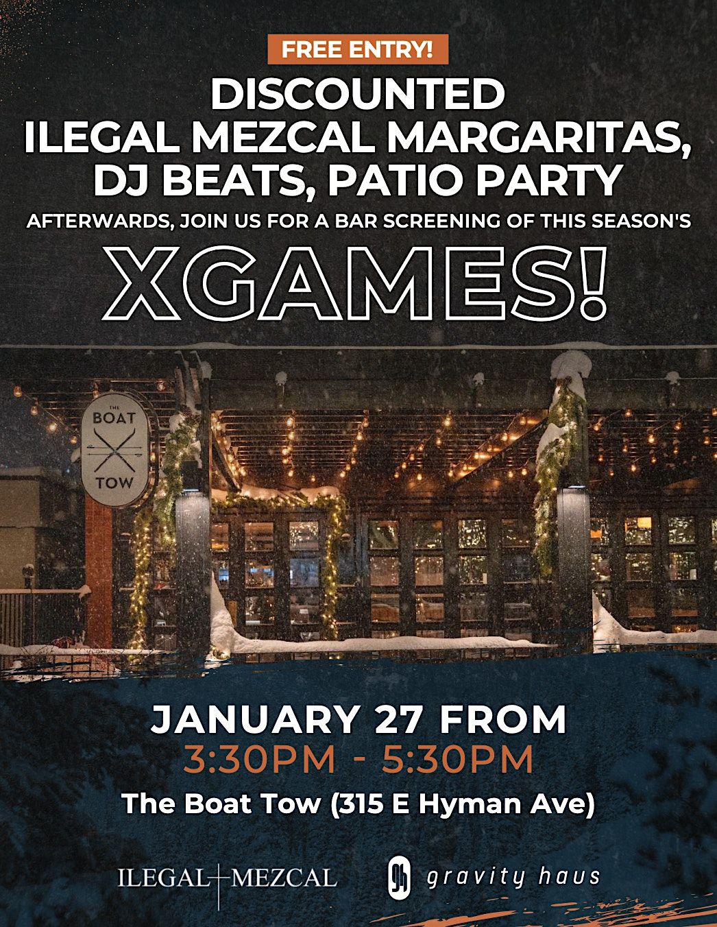 XGames 2025 Patio Party, The Boat Tow, Aspen, 27 January 2025