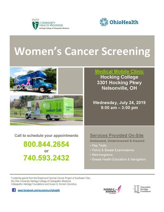 Hocking College Womens Cancer Screening Clinic At Hocking College