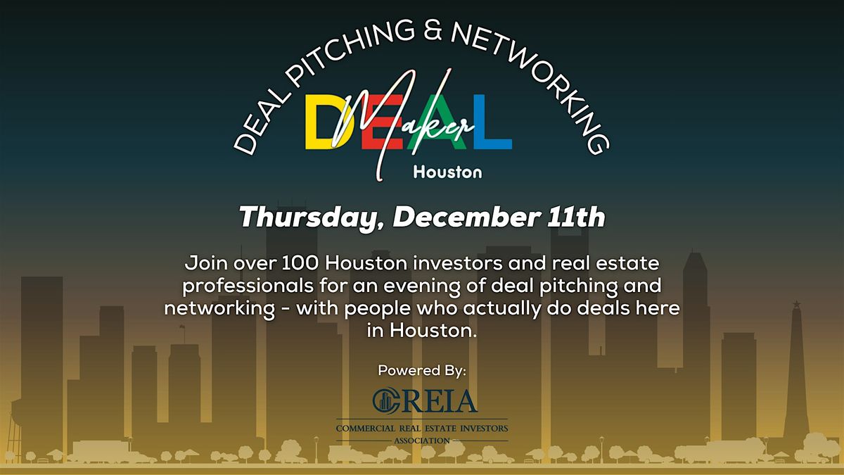 Deal Pitching & Networking, 11 December | Event in Houston | AllEvents