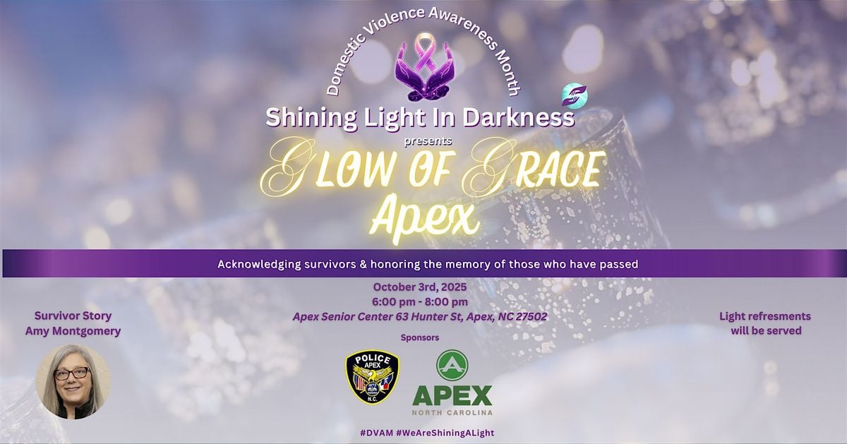 Copy of Glow of Grace - Apex, 3 October | Event in Apex | AllEvents