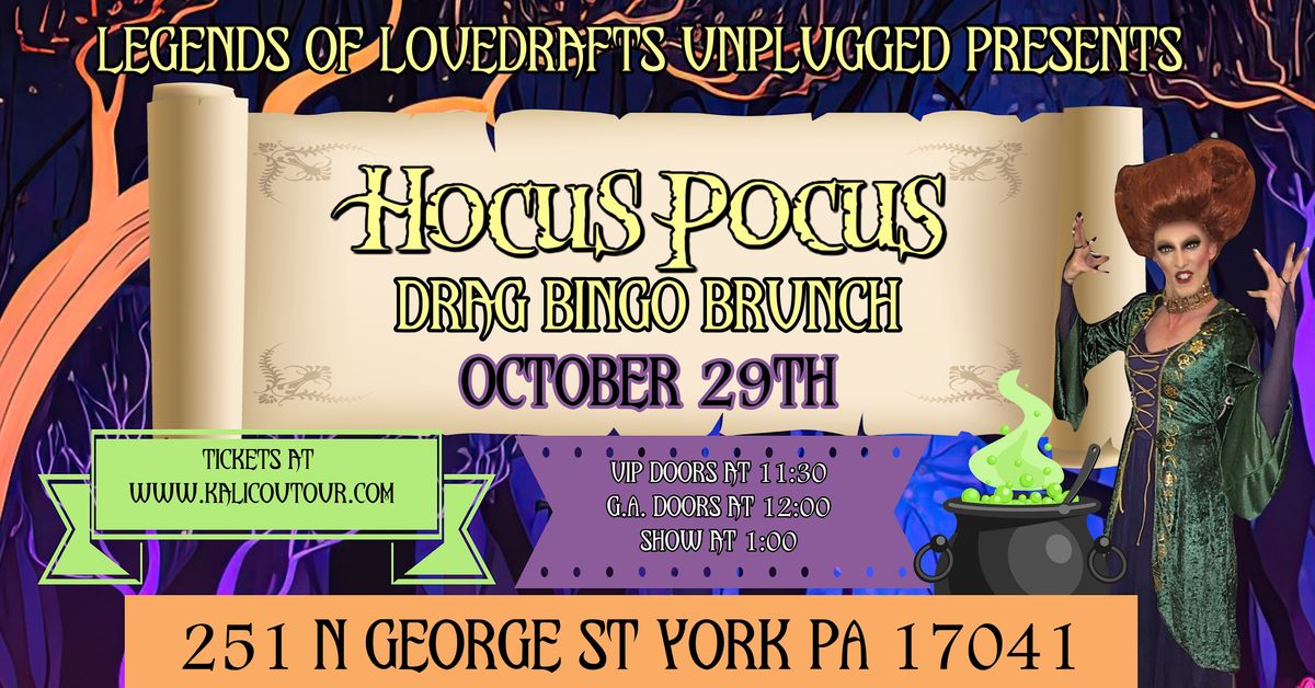 Hocus Pocus Drag Bingo Brunch, Lovedraft's Unplugged, York, October 29