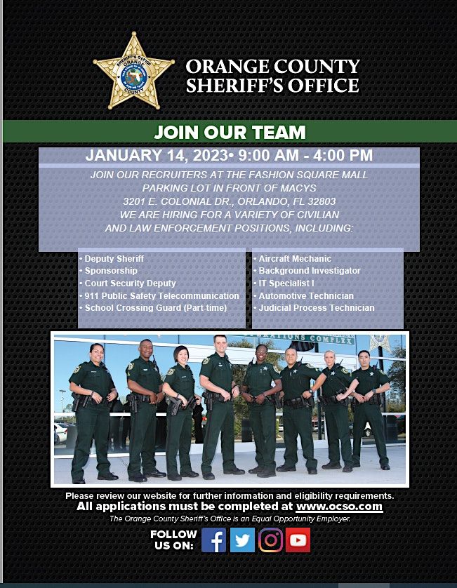 Meet the Orange County Sheriffs Office Recruiters, 3201 E Colonial Dr