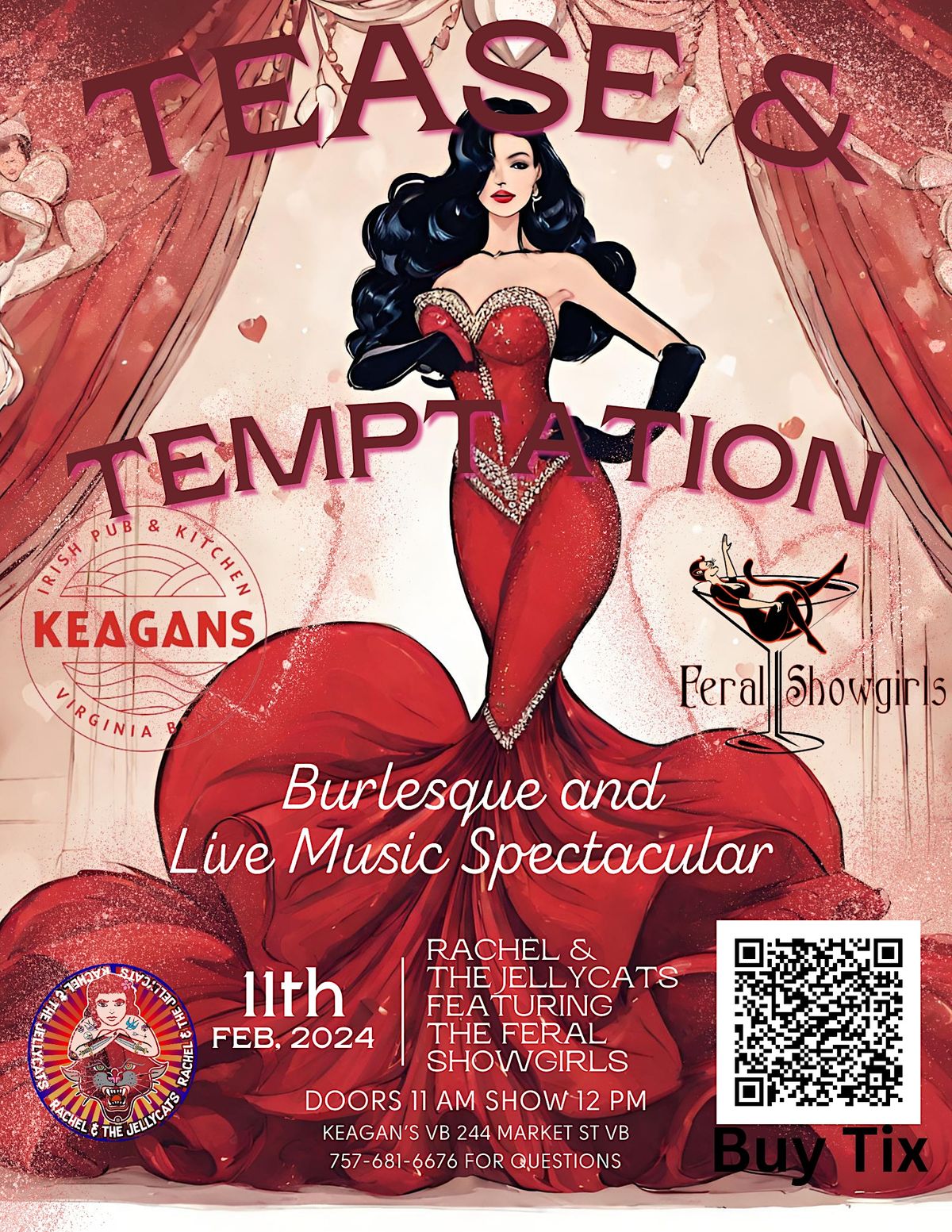 Tease and Temptation Live Music and Burlesque Brunch Spectacular