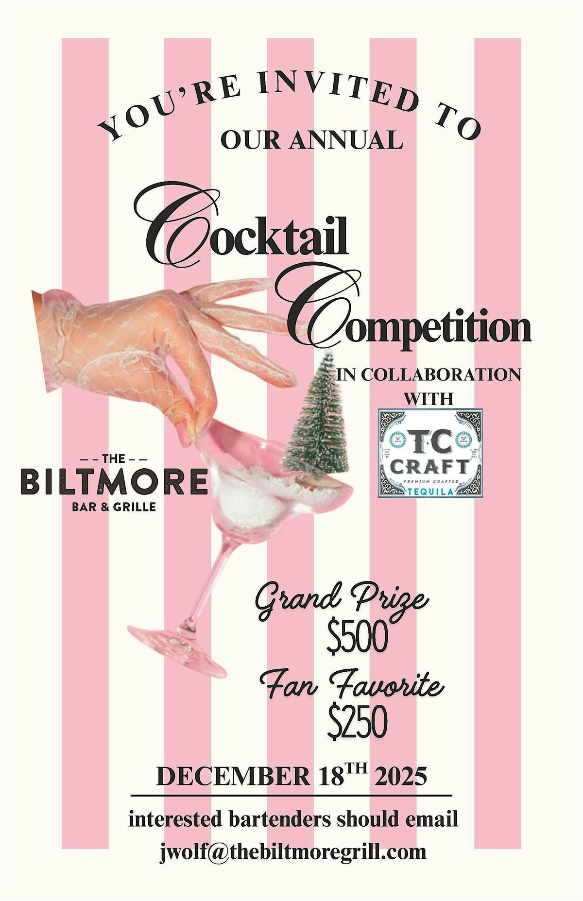 The Biltmore Cocktail Competition, 18 December | Event in Newton | AllEvents