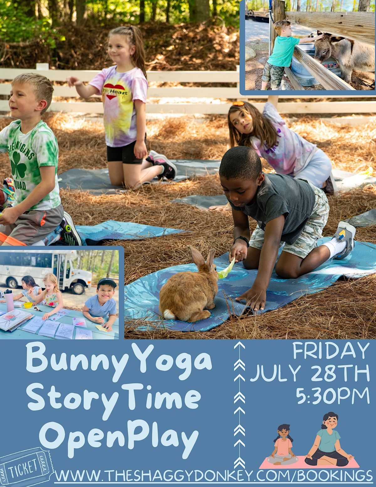 Bunny Yoga, StoryTime Bus & Open Play at Marie Farms, Marie Farms