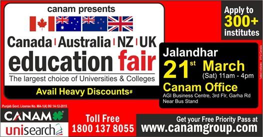 Canada Australia Nz Uk Education Fair At Jalandhar India