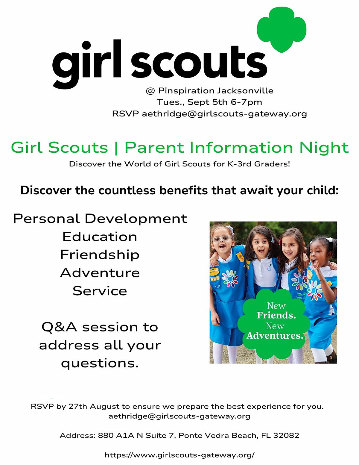 Girl Scout ExperienceLearn More Parent Only Event, Pinspiration