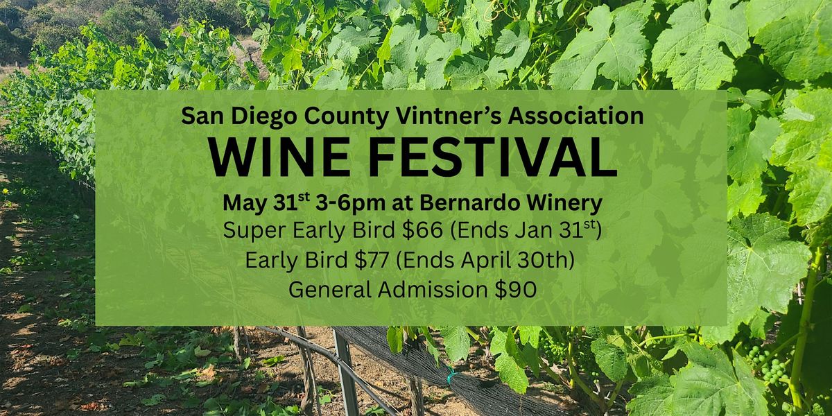 2026 San Diego County Vintners Wine Festival, 31 May | Event in San Diego | AllEvents