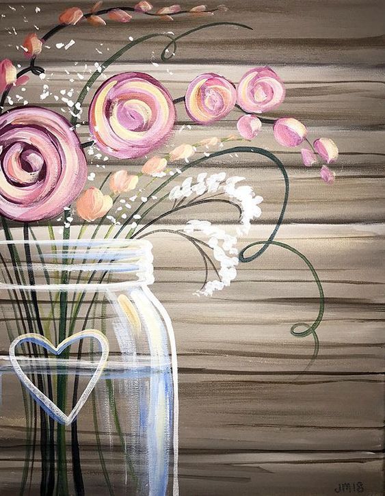 Rustic Floral Paint and Sip Event, Saratoga Paint and Sip Studio