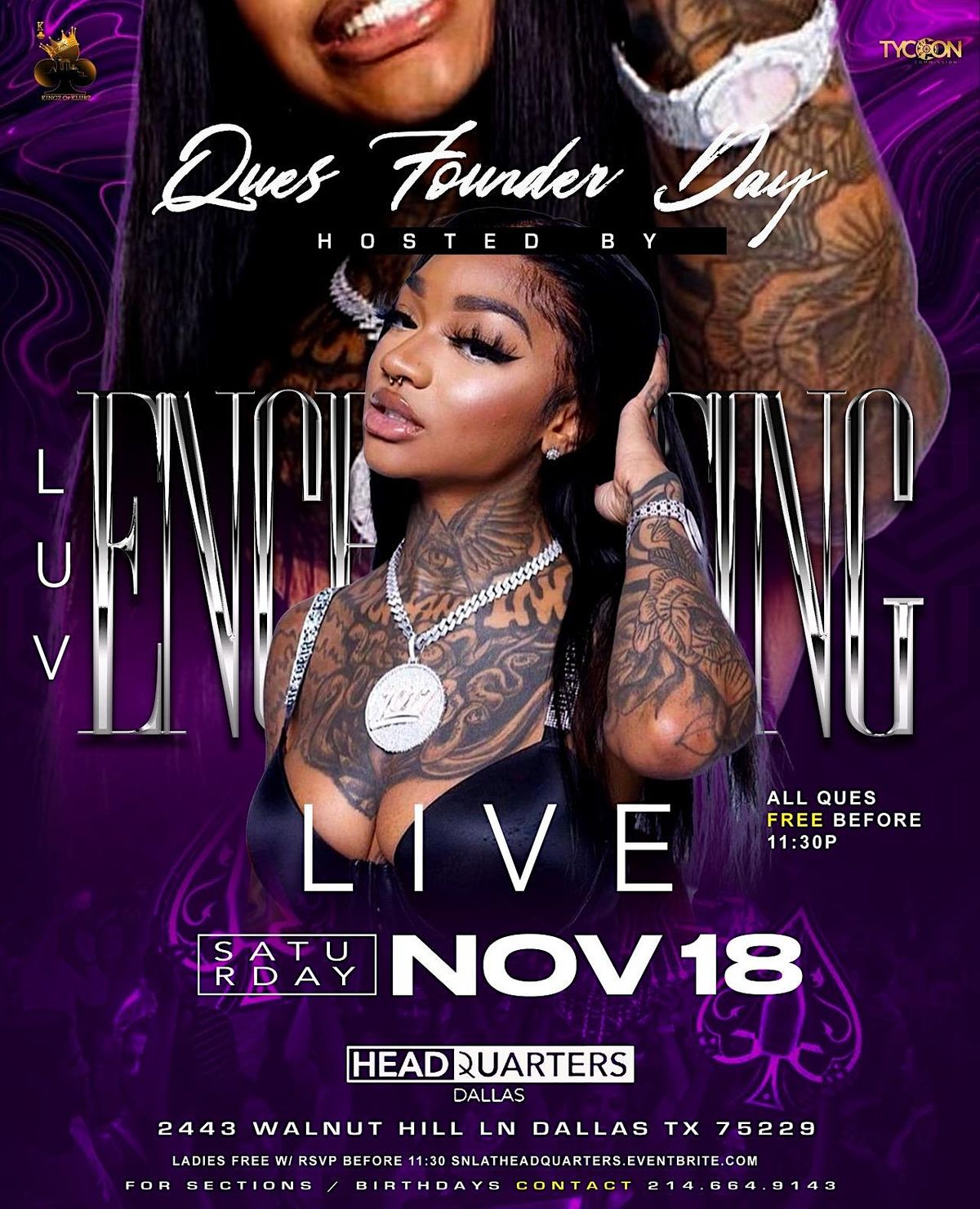 @LuvEnchanting  & The Ques FounderDay hosted @ HeadQuarters This Saturday!! | Event in Dallas | AllEvents