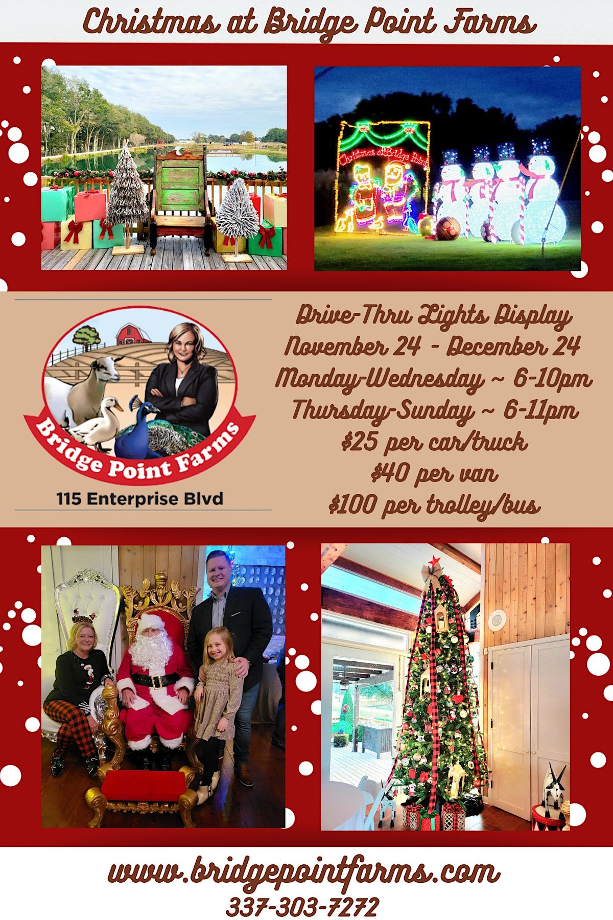 Christmas at Bridge Point Farms, 115 Enterprise Boulevard, Lafayette