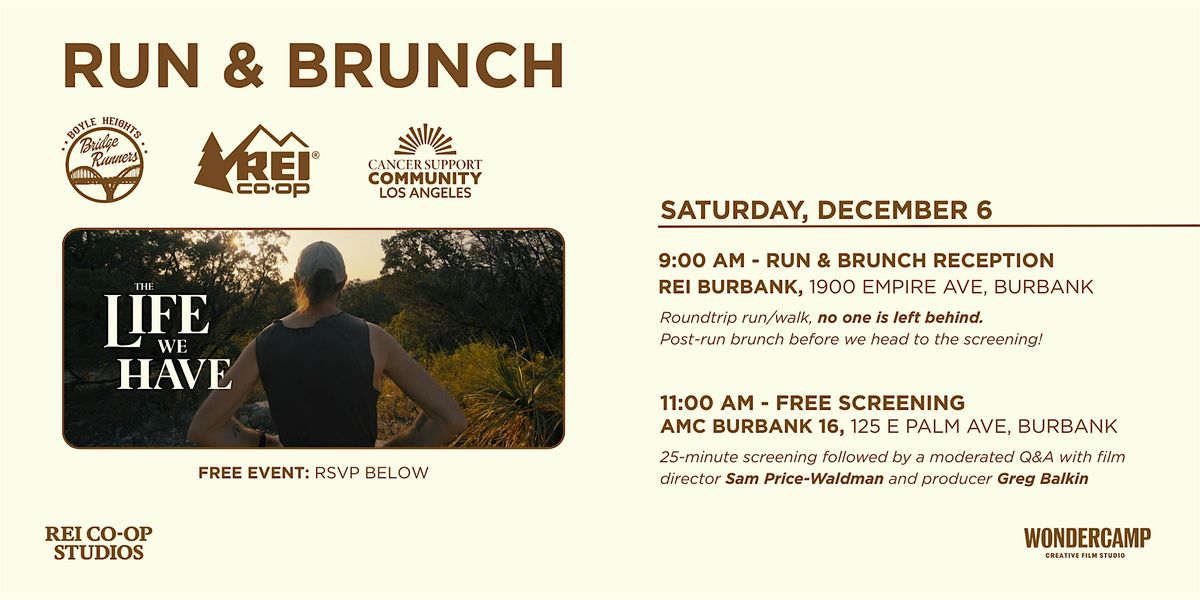 The Life We Have x Boyle Heights Bridge Runners Community Run, 6 December | Event in Burbank | AllEvents