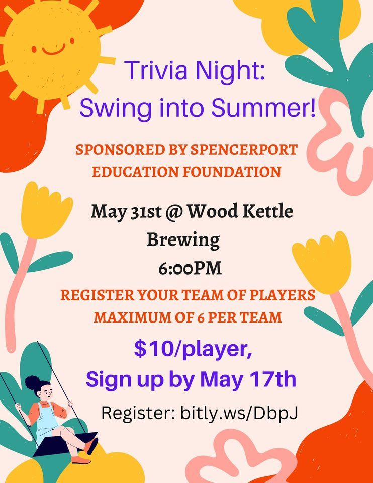 Trivia Night Swing into Summer!, Wood Kettle Brewing, Hilton, May 31