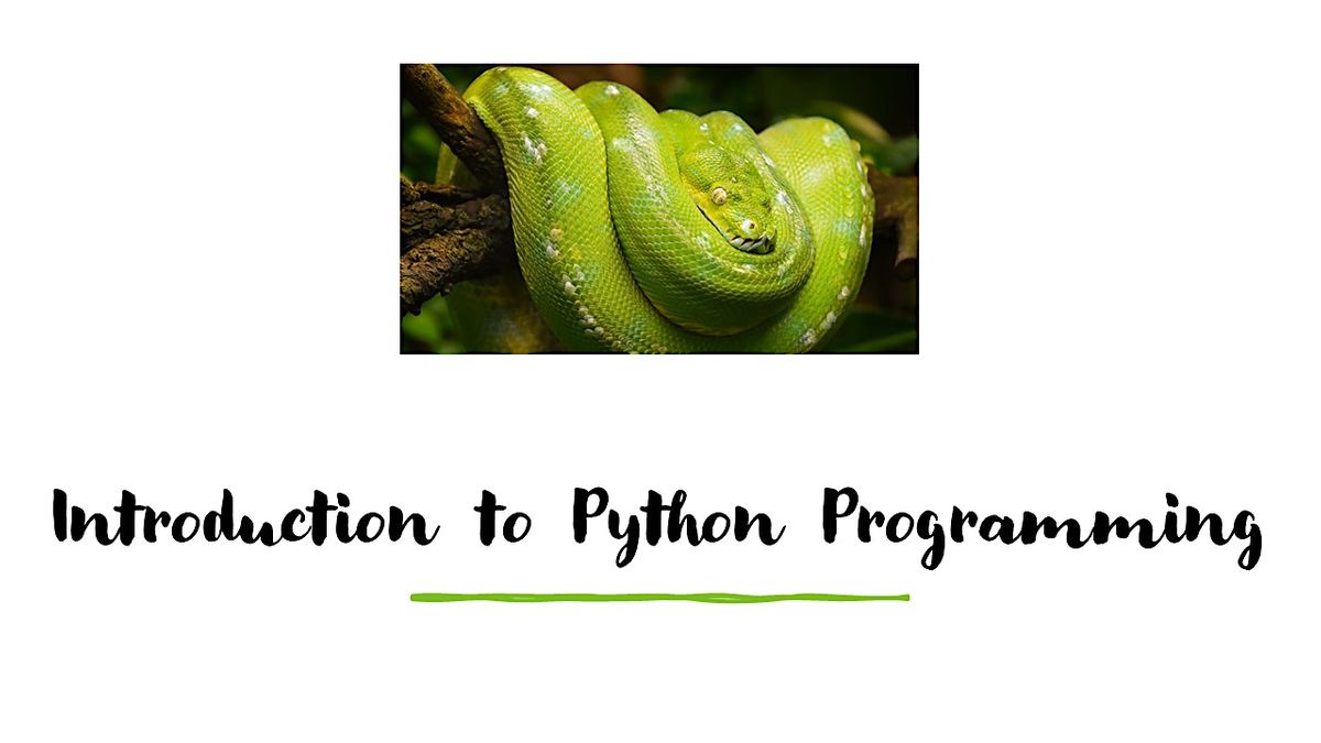 Introduction to Python Programming, January 27 2024 | Online Event ...