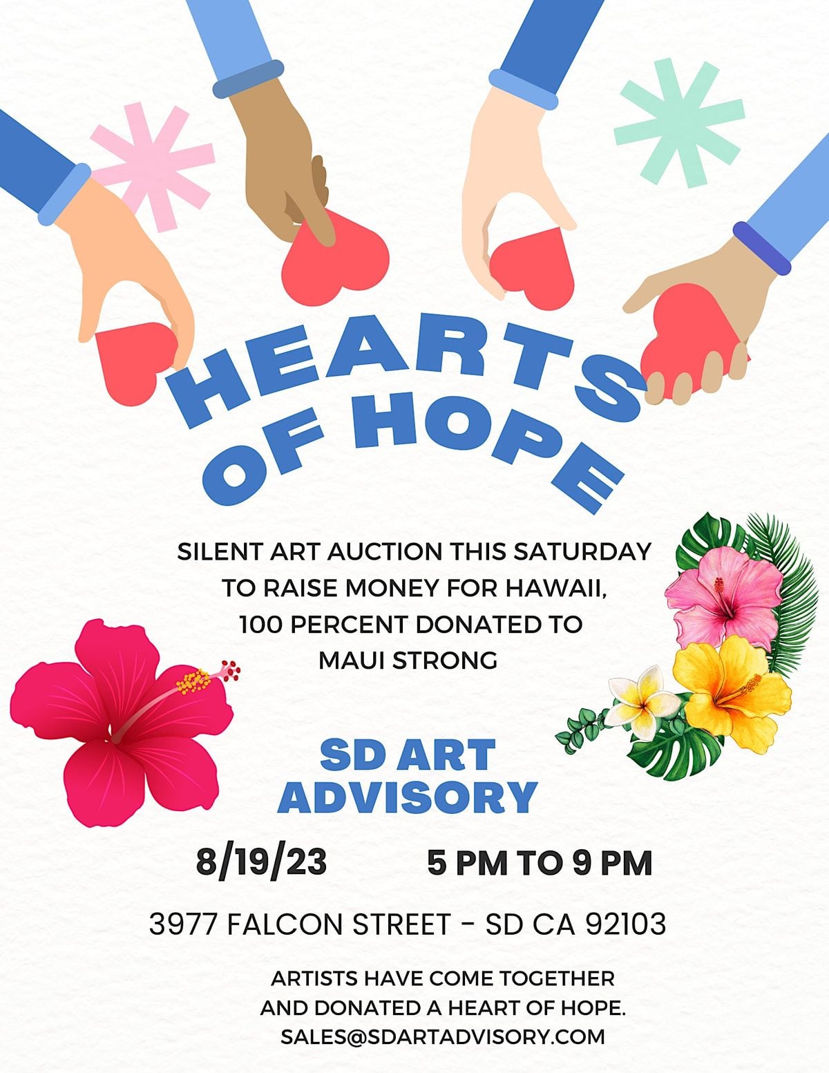 Hearts Of Hope For Hawaii Silent Art Auction 100 percent Donated