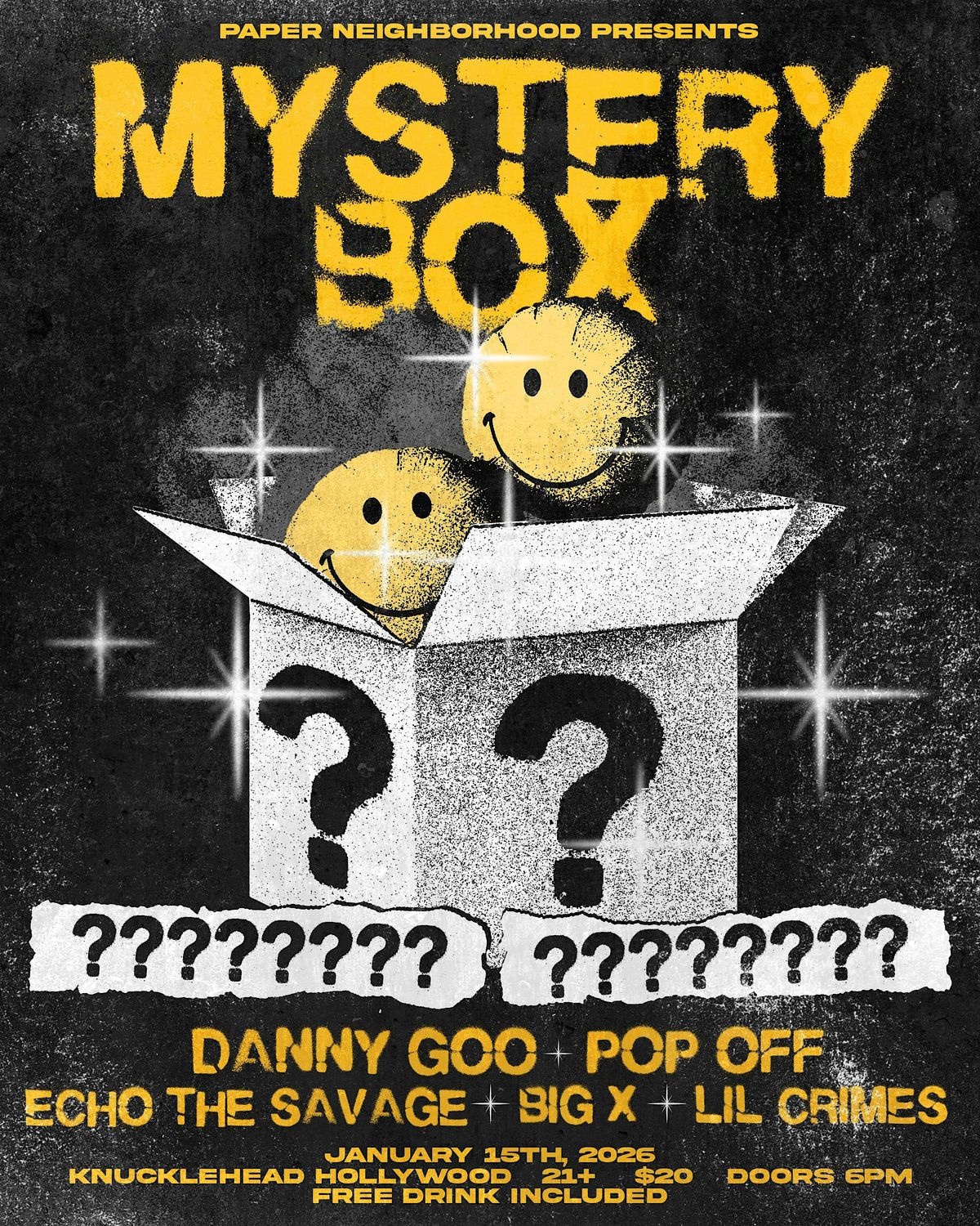 MYSTERY BOX feat. Danny Goo, POPOFF, Echo The Savage, 15 January | Event in Los Angeles | AllEvents