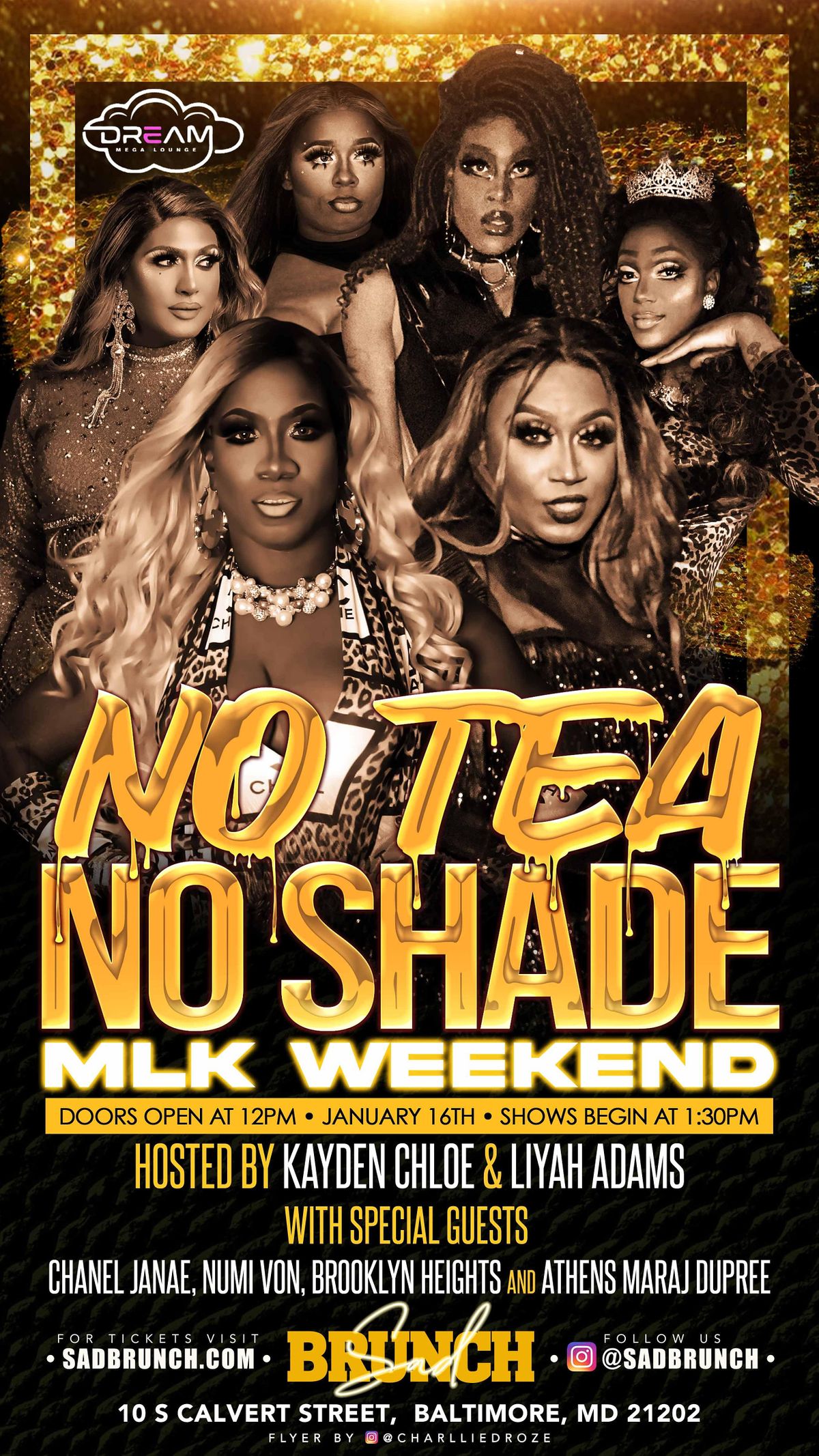 No Tea No Shade Drag Brunch, Dream Mega Lounge, Baltimore, 17 April