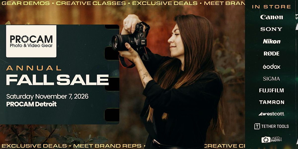 Annual Fall Sale - PROCAM Detroit, PROCAM Detroit, Livonia, 7 November ...