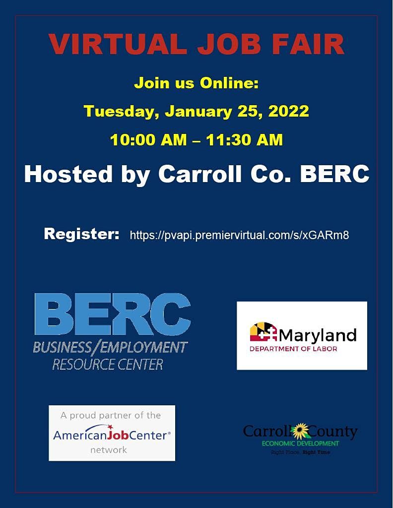Carroll Christmas Concert 2022 Carroll County Job Fair 2022, January 25 2022 | Online Event | Allevents.in