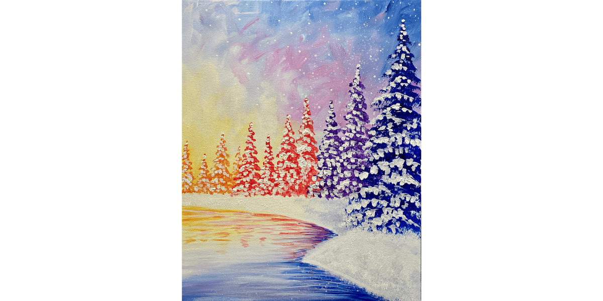 Prismatic Snowfall - Paint and Sip in Sacramento | Classpop!™, 11 December | Event in Elk Grove | AllEvents
