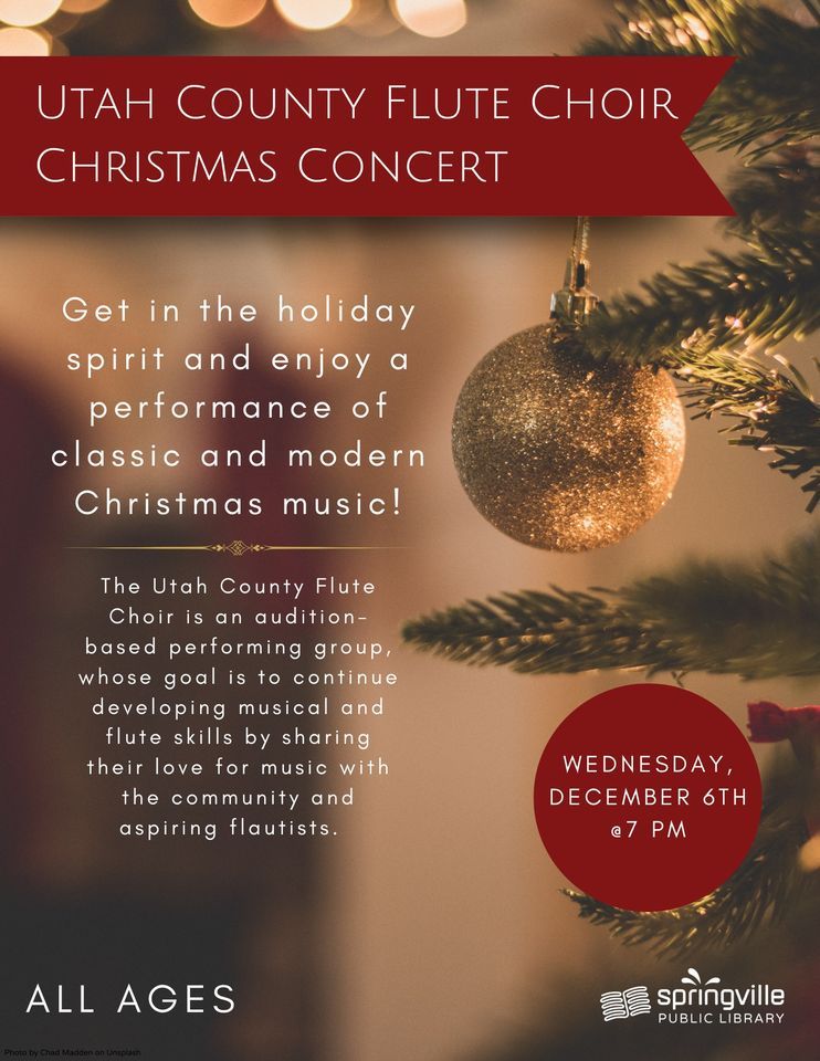 Utah County Flute Choir Christmas Concert, Springville Library