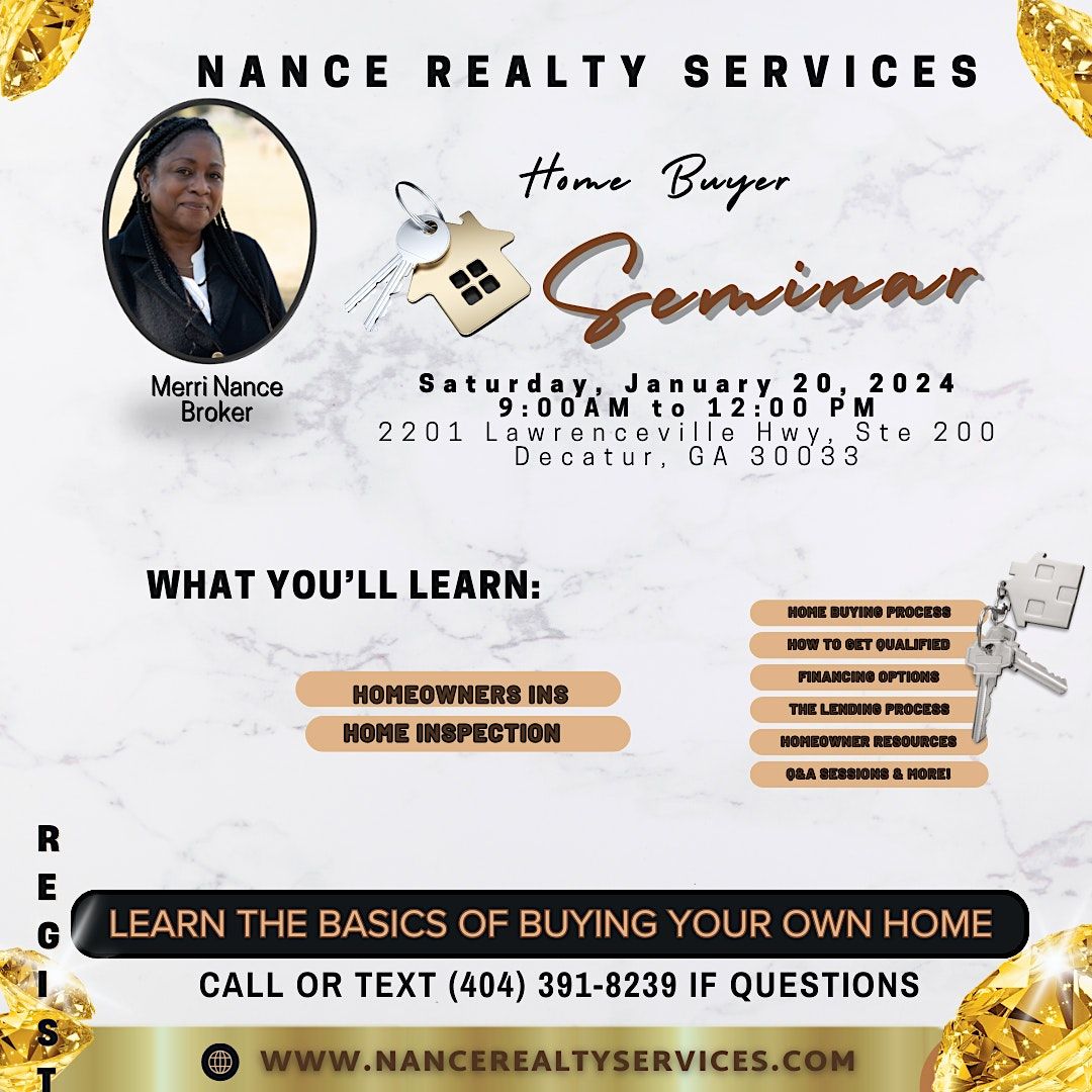 NANCE REALTY SERVICES HOME BUYER SEMINAR 2024, Goodwill of North