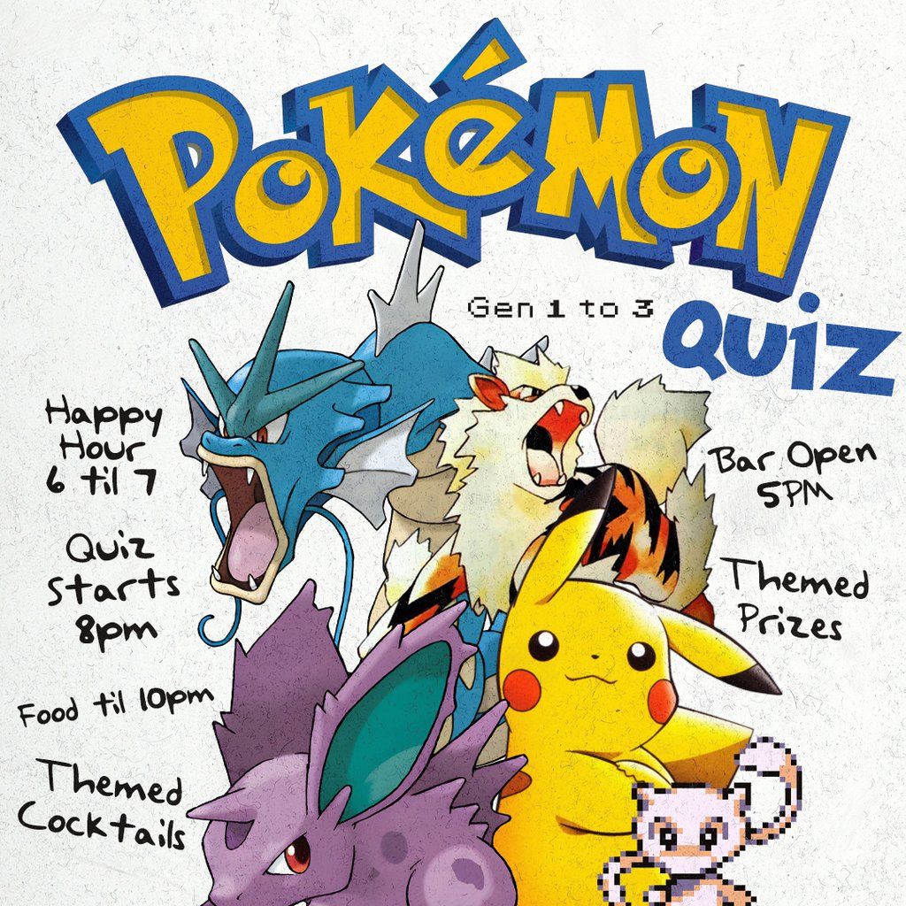 Pokemon (Gen 1 to Gen 3) Quiz, 21 August | Event in Middlesbrough | AllEvents