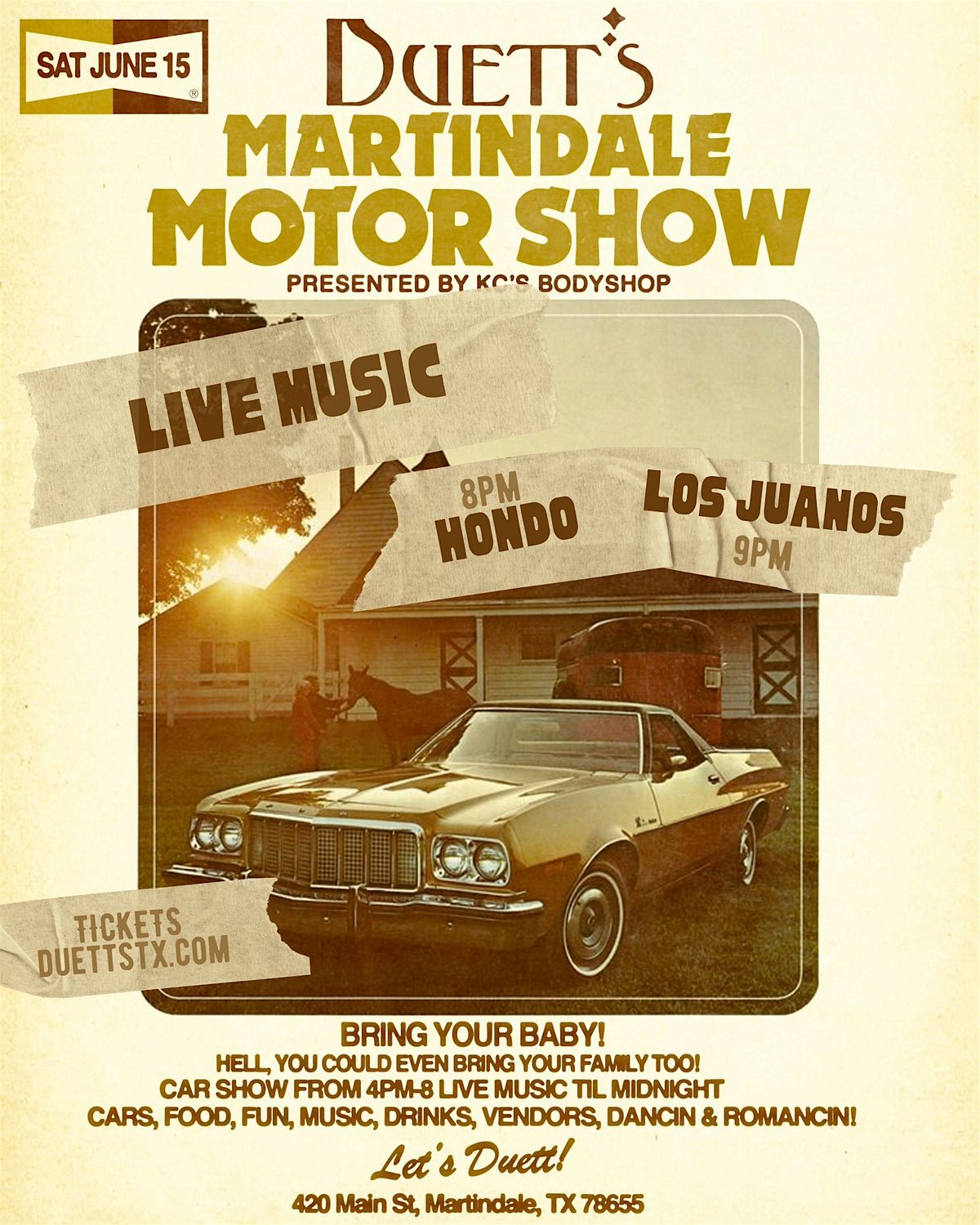 Martindale Motor Show Music, Duett's Texas Club, Main Street