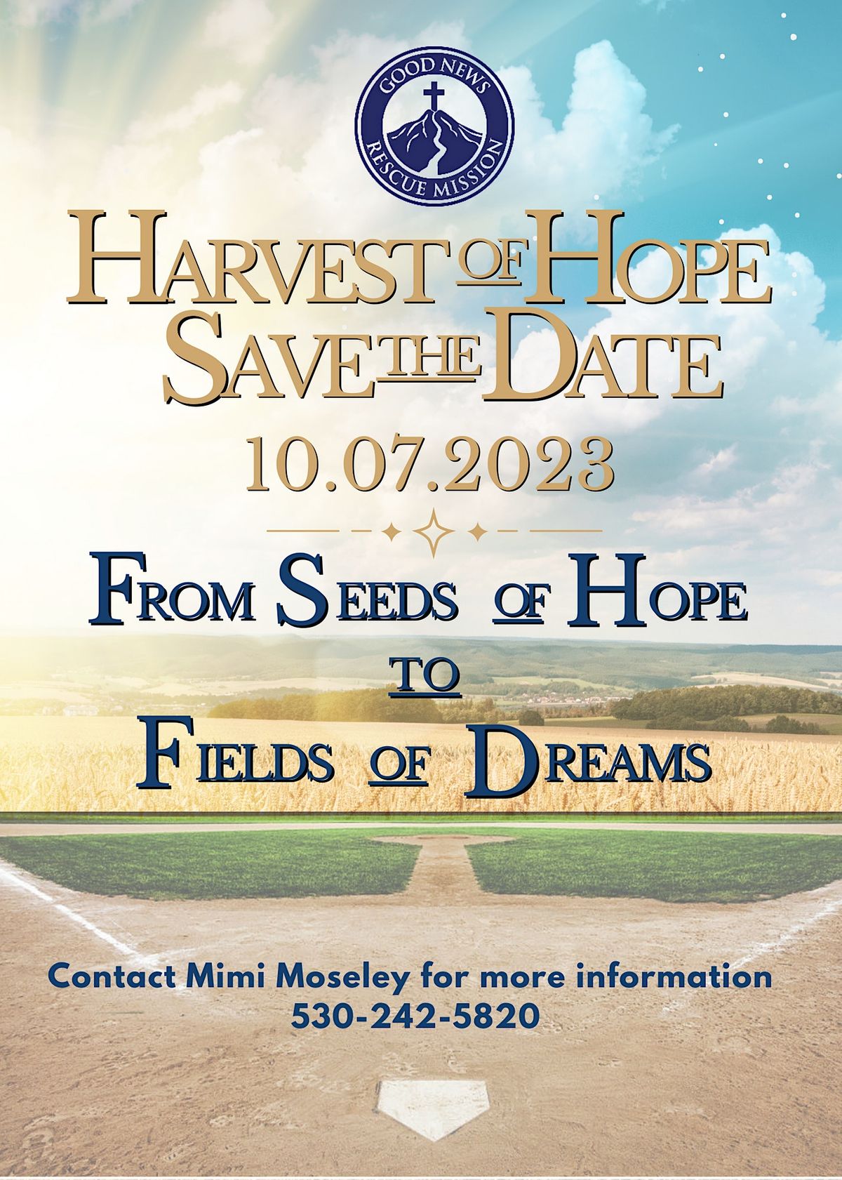 Save the Date Harvest of Hope Field of Dreams, Redding Civic
