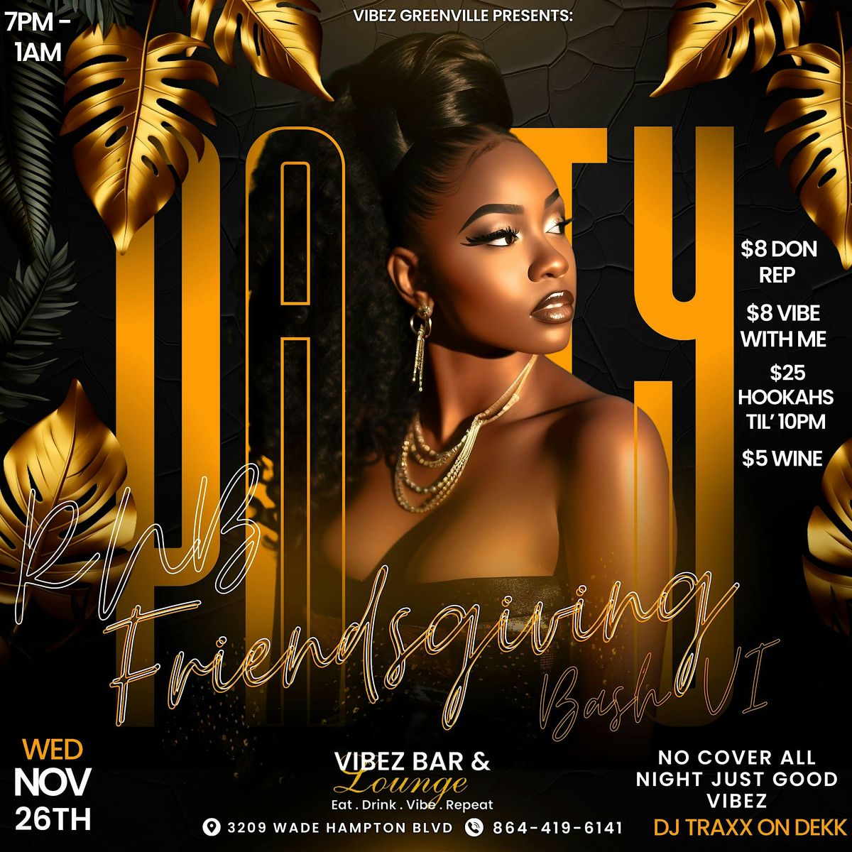 Friendsgiving Bash @ Vibez Lounge – No Work. No Cover. Just Good Vibez | Event in Taylors | AllEvents