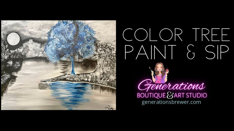 COLOR TREE Paint & Sip, Generations Boutique & Art Studio, Brewer, 26