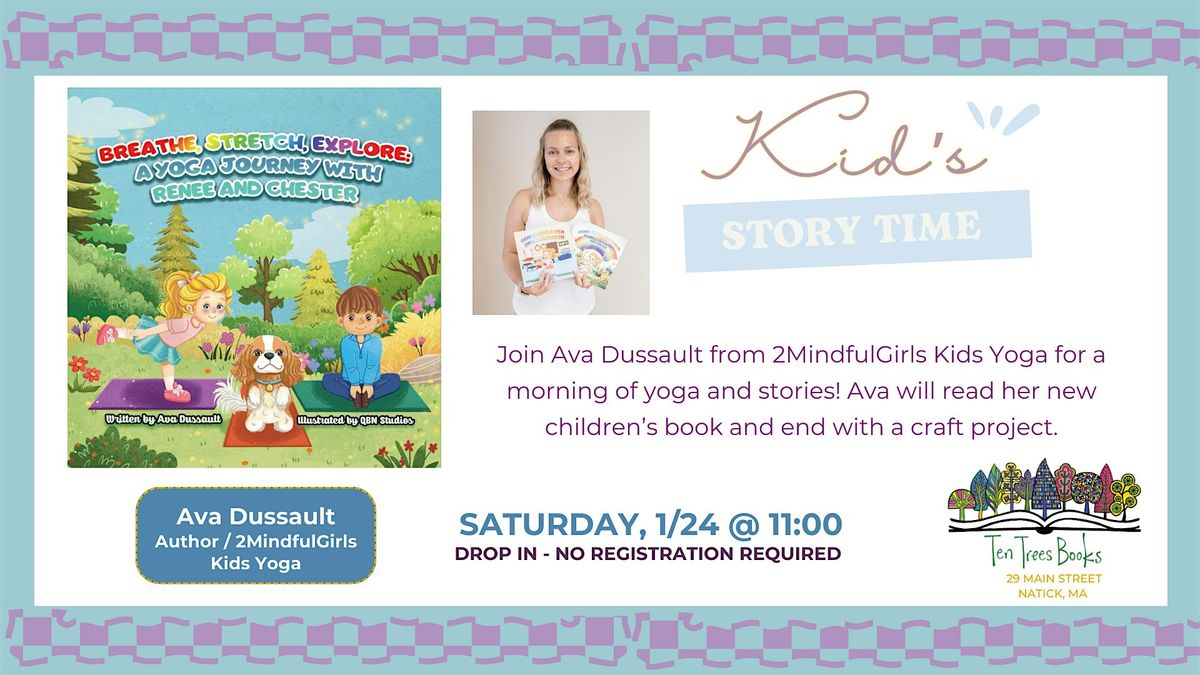 Yoga, Stories & Craft with with Ava Dussault from 2MindfulGirls Kids Yoga, 24 January | Event in Natick