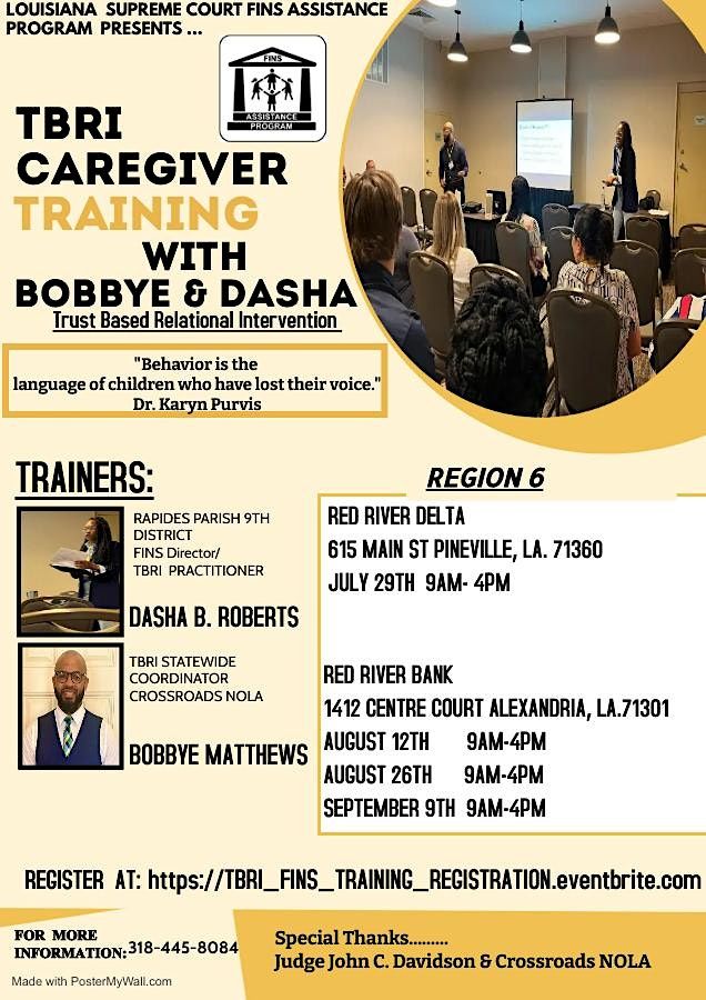 TBRI CAREGIVER TRAINING WITH BOBBYE DASHA Red River Bank Alexandria tbri-caregiver-training-with-bobbye-dasha-red-river-bank-alexandria